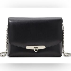 Black Leather Chain Shoulder Bag